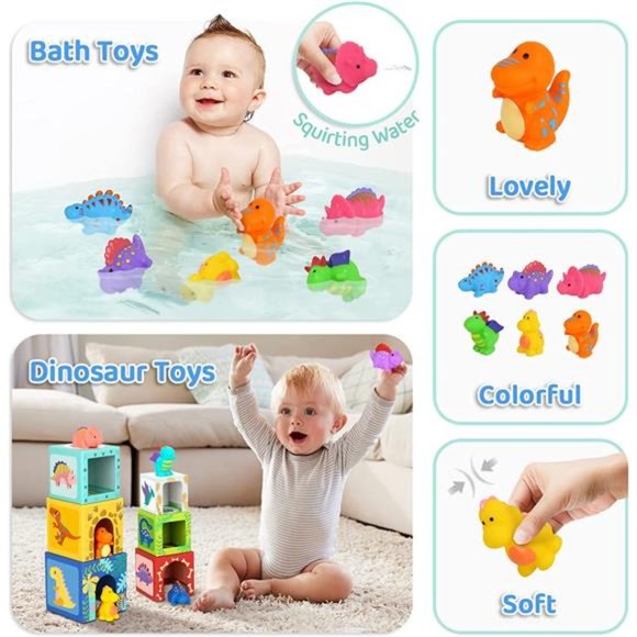 Toddlers and Babies Dinosaur Sorting and Stacking Toys Blocks for 1-3 Kids - Picture 5 of 6